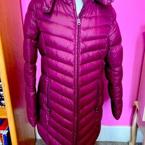 Burgundy puffy coat